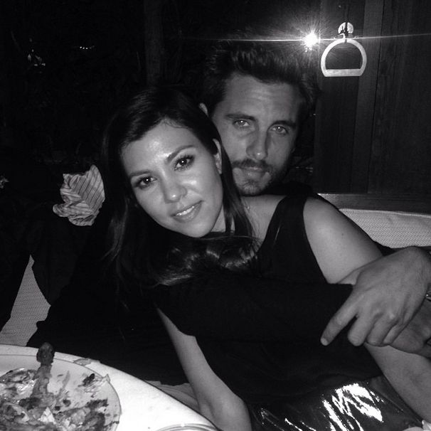 Scott and Kourtney in black & white.