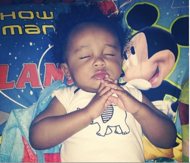 He sleeps like the young king he is.