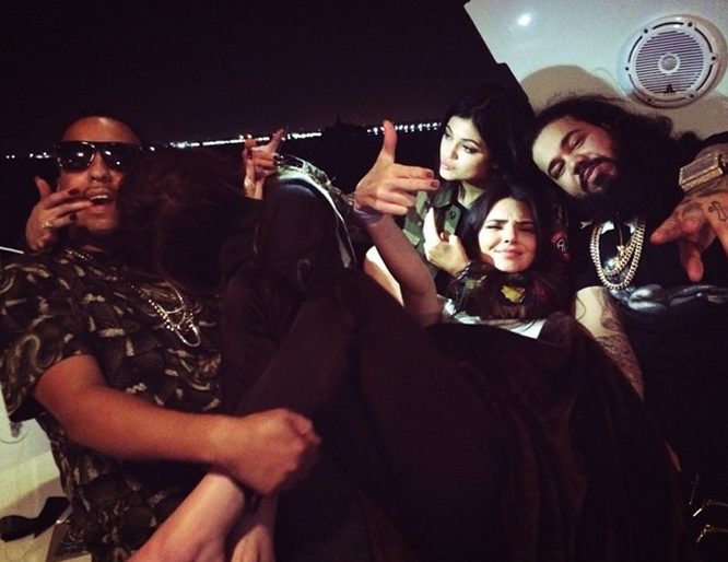 Kendall Jenner posted this photo of her with the family and French Montana