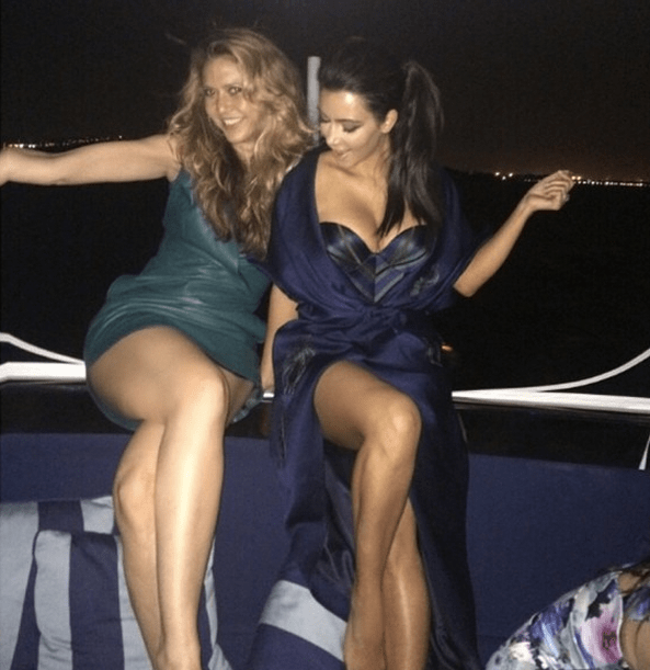 Kim dances it up on the yacht!