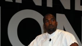 Kanye West arriving at a press conference at Cannes Lion's International Festival of Creativity