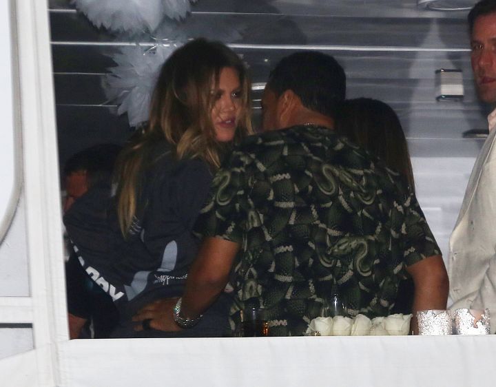 Khloe and French get close while on the top of the yacht