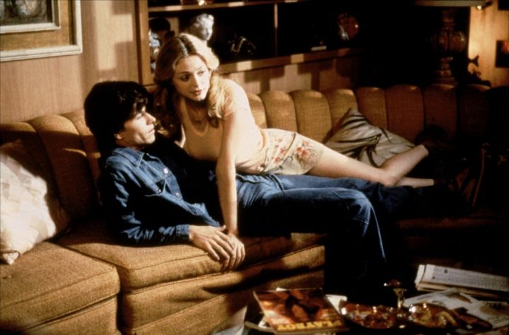 Heather Graham and Mark Wahlberg in “Boogie Nights” got right into it on a couch while Burt Reynolds watched.