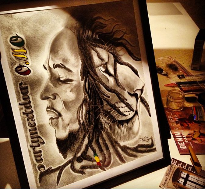 Enjoys Art…Especially Bob Marley Inspired Art.