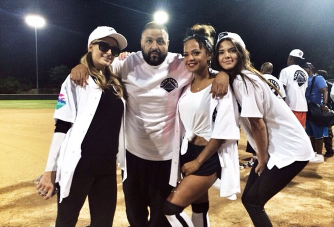 DJ Khaled gets his team prepped with Christina Milian and Kendall Jenner