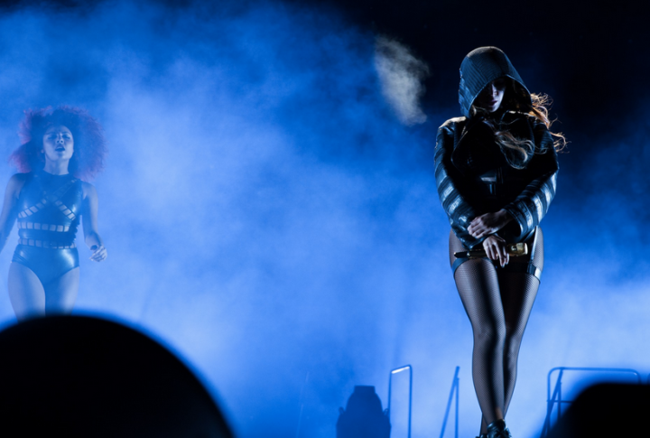 Beyonce keeps herself hidden while on stage