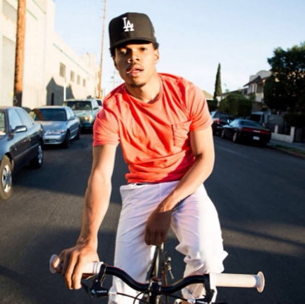 Chance riding a bike.
