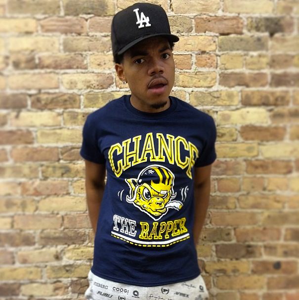 Chance the Rapper in his trippy T-Shirt.