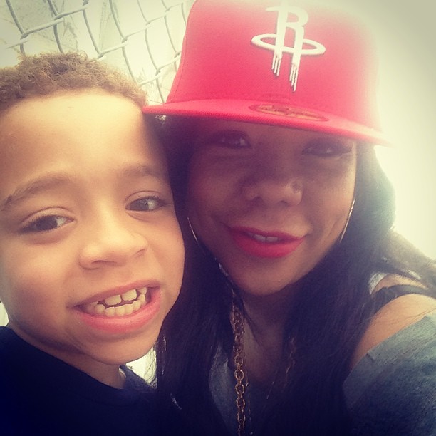 Tiny is all smiles with son King.