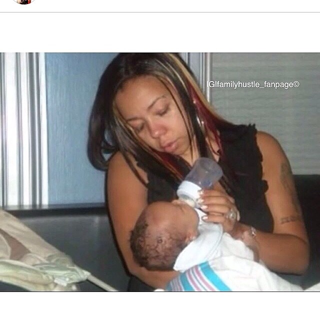 Young Tiny feeding her newborn back in ’93.