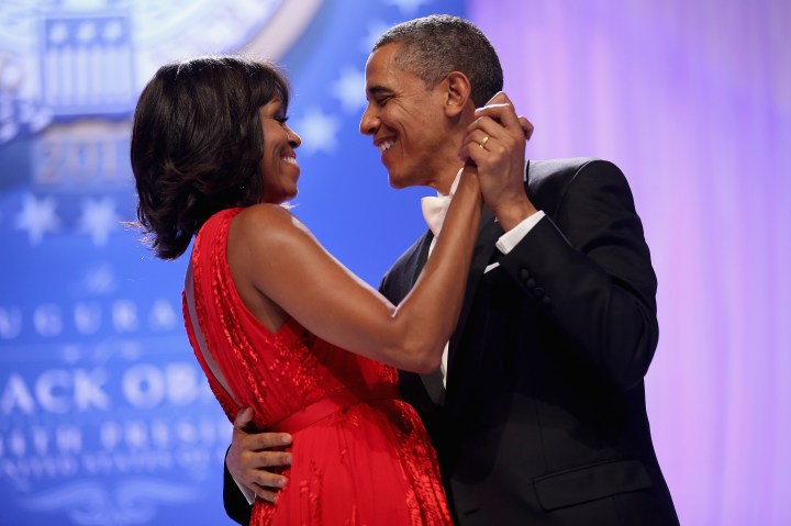 Obama has plenty of reasons to smile..he has Michelle.