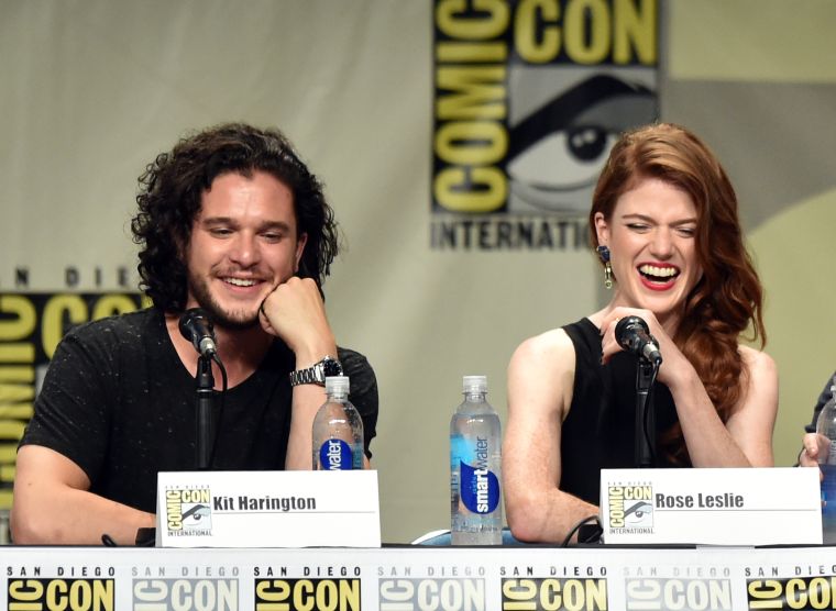Kit Harington met his on-again off-again girlfriend Rose Leslie on the set of “Game of Thrones.”
