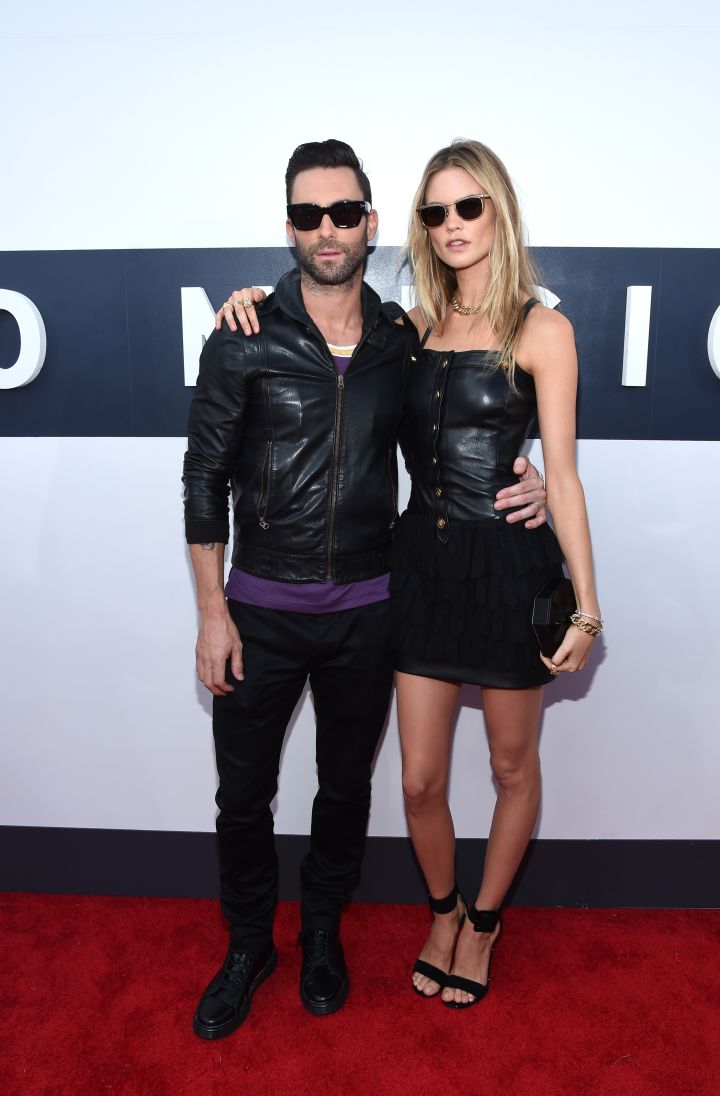 Adam Levine & Behati Prinsloo attend the 2014 MTV Video Music Awards
