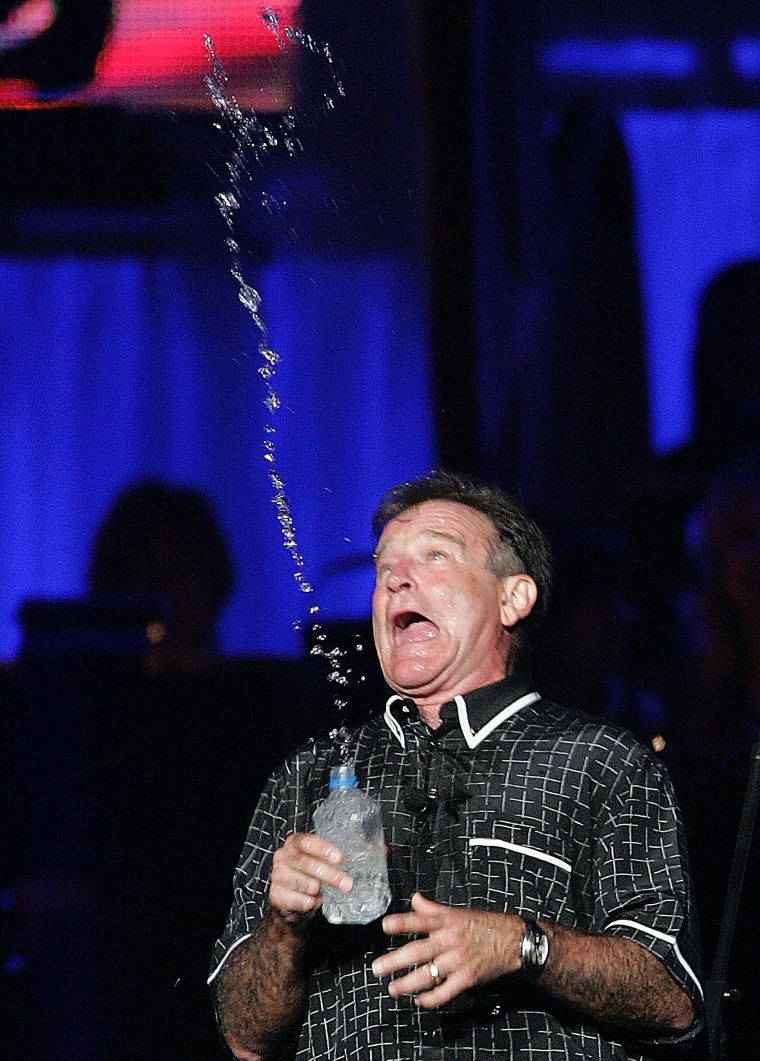Robin Williams during a standup routine, 2004