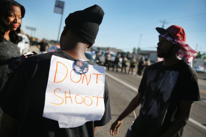 Demonstrators out protesting the death of unarmed teen Michael Brown.
