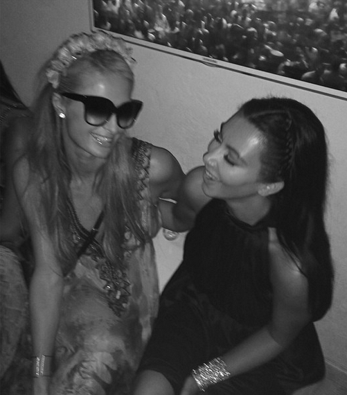 Kim Kardashian laughs it up with Paris Hilton