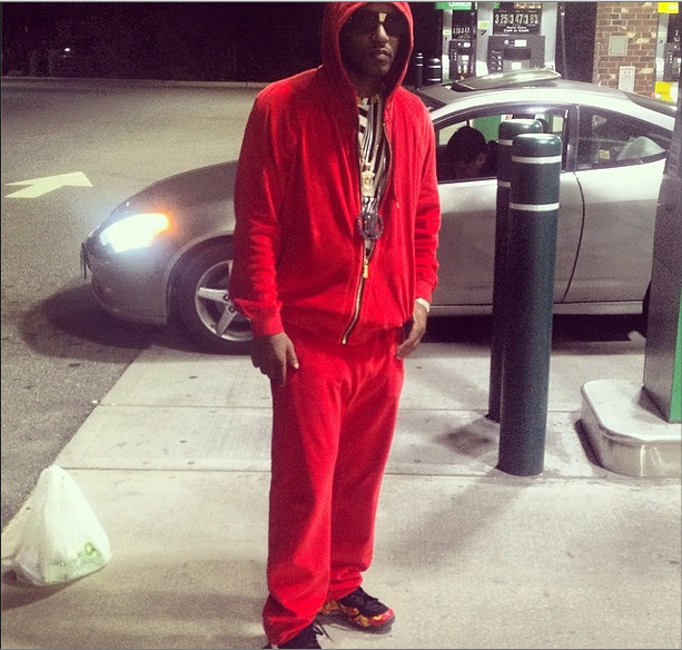 …or Cam’ron’s Jersey Shore-style red sweatsuit?