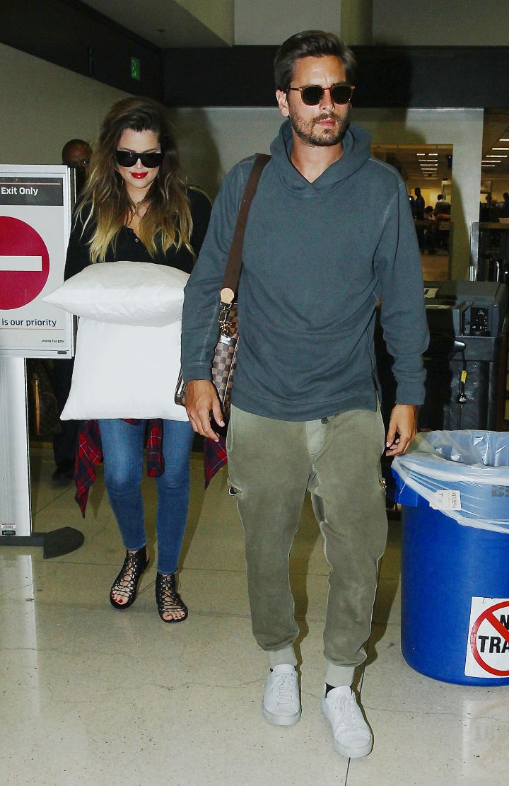 Khloe Kardashian made sure she was comfortable during her last flight. Y’all think she lent Lord Disick one of those pillows, or nah?