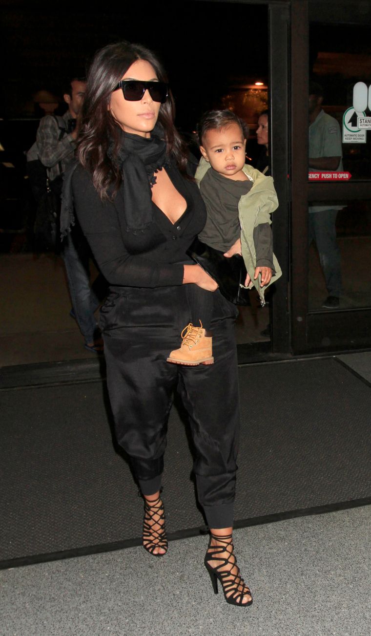 North turned heads while rocking Timberland boots leaving LAX.