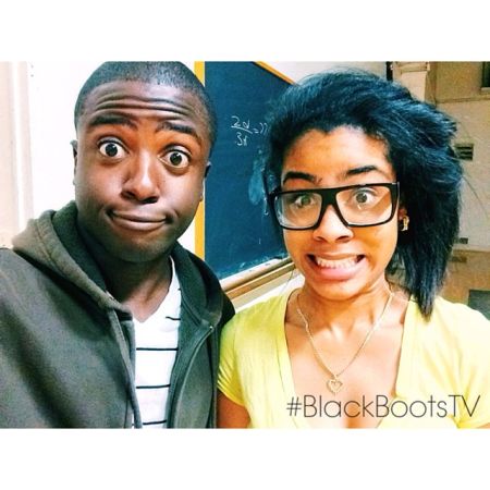 On the set of “Black Boots.”