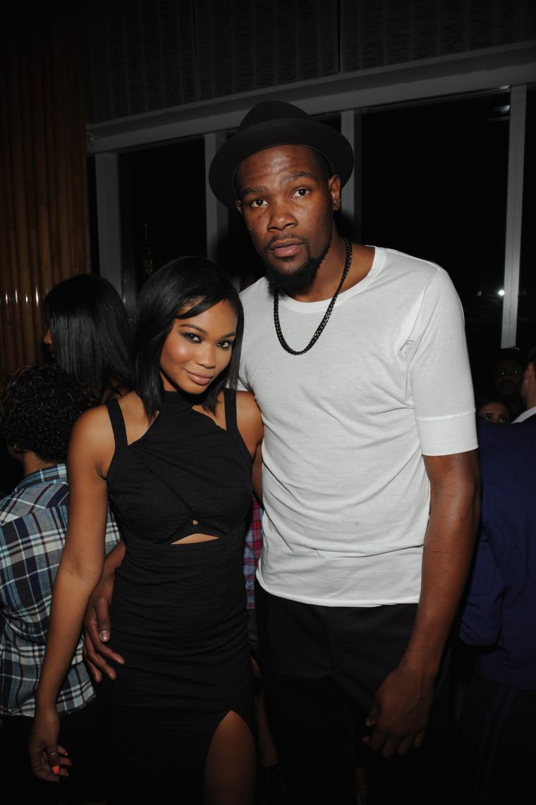 Kevin Durant and Chanel Iman at the NBA 2K15 Launch Celebration at The Standard.