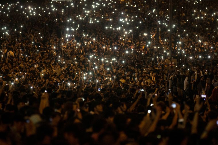 Thousands of pro democracy protestors unhappy with Chinese government’s plans to vet candidates in Hong Kong’s 2017 elections gather in the streets to demonstrate.