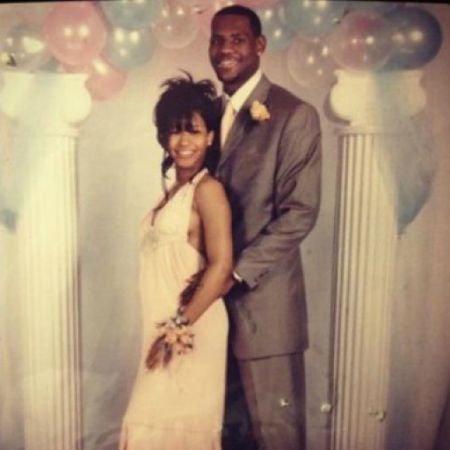 Young love for Savannah and LeBron at prom in high school.