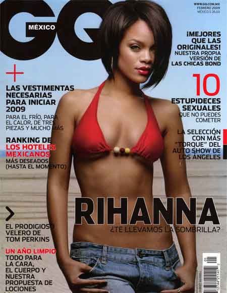 Rihanna bares her bikini body in GQ Mexico’s February 2009 issue.