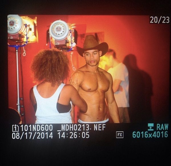 Robert Ri’chard puts on his stripper gear.