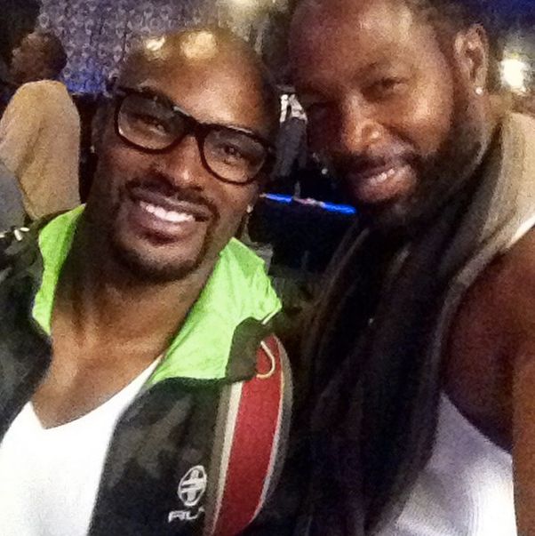 Tyson Beckford flicks it up with Darrin Henson.