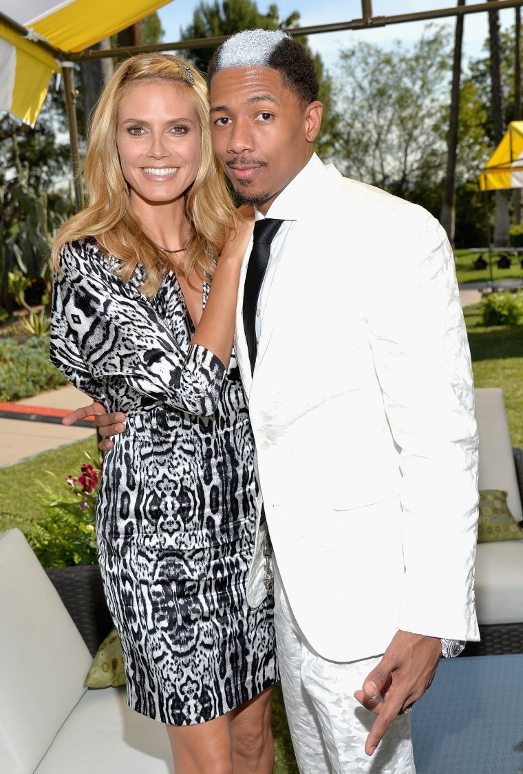 Heidi Klum and Nick never dated, but she was all smiles while posing for the cameras.