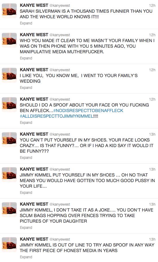 KANYE WEST COMES AFTER JIMMY KIMMEL (2013)