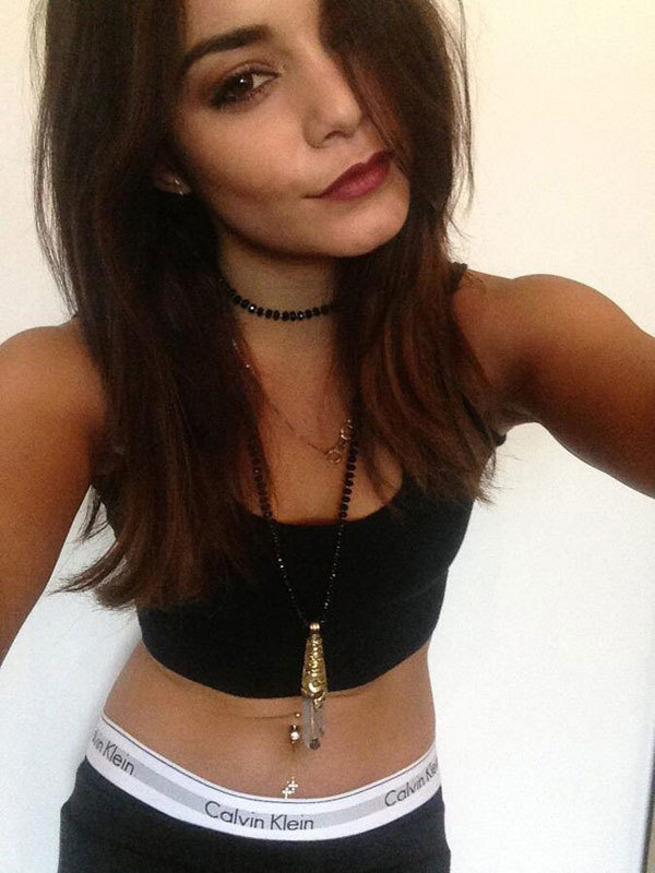 Vanessa Hudgens partakes in the #MyCalvins phenomenon.