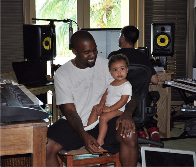The time Yeezy taught her how to look cool in a white tee.
