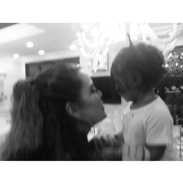 Auntie Khloe snapped a pic of her niece wearing her designer cat ears.