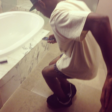 This is Tyler, The Creator, pantless, doing a thing.
