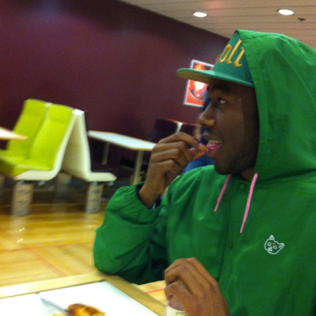 This is Tyler, The Creator eating a single bean by hand.