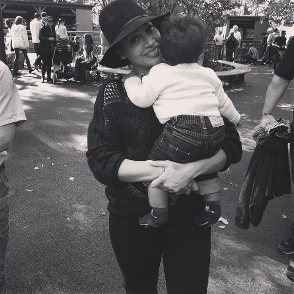 Lala holds onto baby Future.