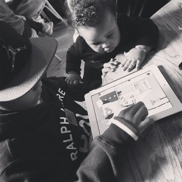 Kiyan bonds with baby Future.