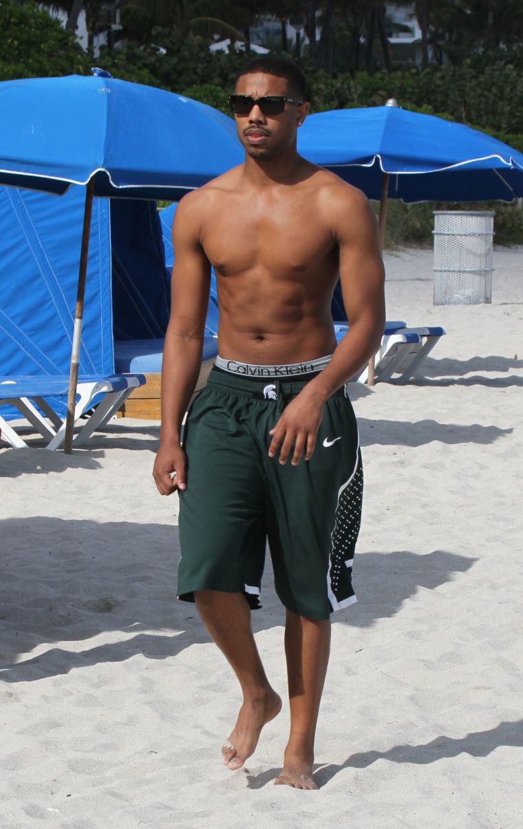 Michael B. Jordan, one of the hottest new stars of the year, shows us he has swag even during his down time in Calvins.