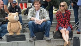 Amanda Seyfield Mark Wahlberg filming ted 2 new york city