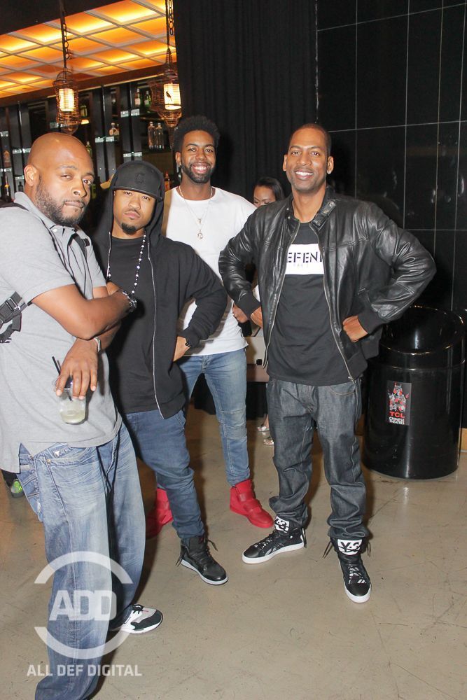 Tony Rock poses it up with the boys at All Def Digital Comedy Live.