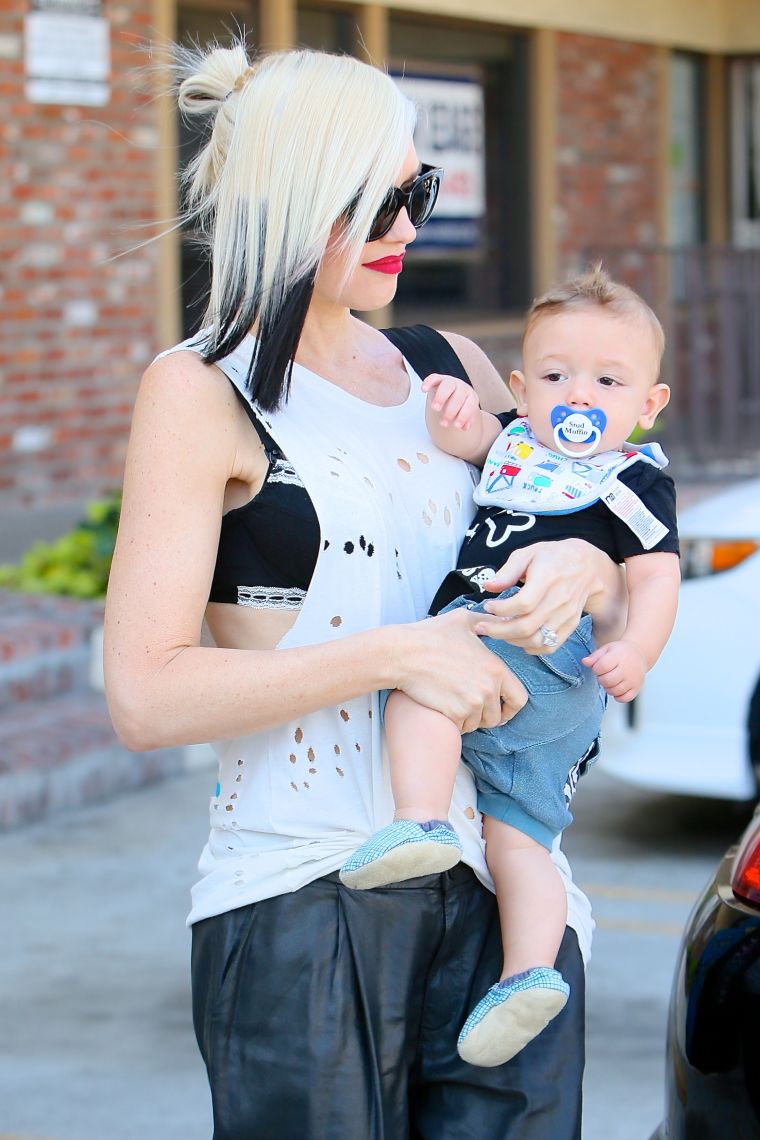 Gwen Stefani and her youngest son, Apollo Rossdale, paint the town red.