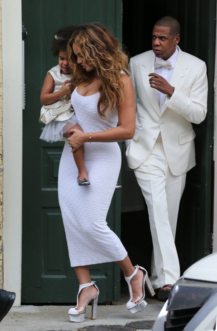 Blue Ivy, Beyonce Knowles Carter, and Jay Z support Solange on her big day.