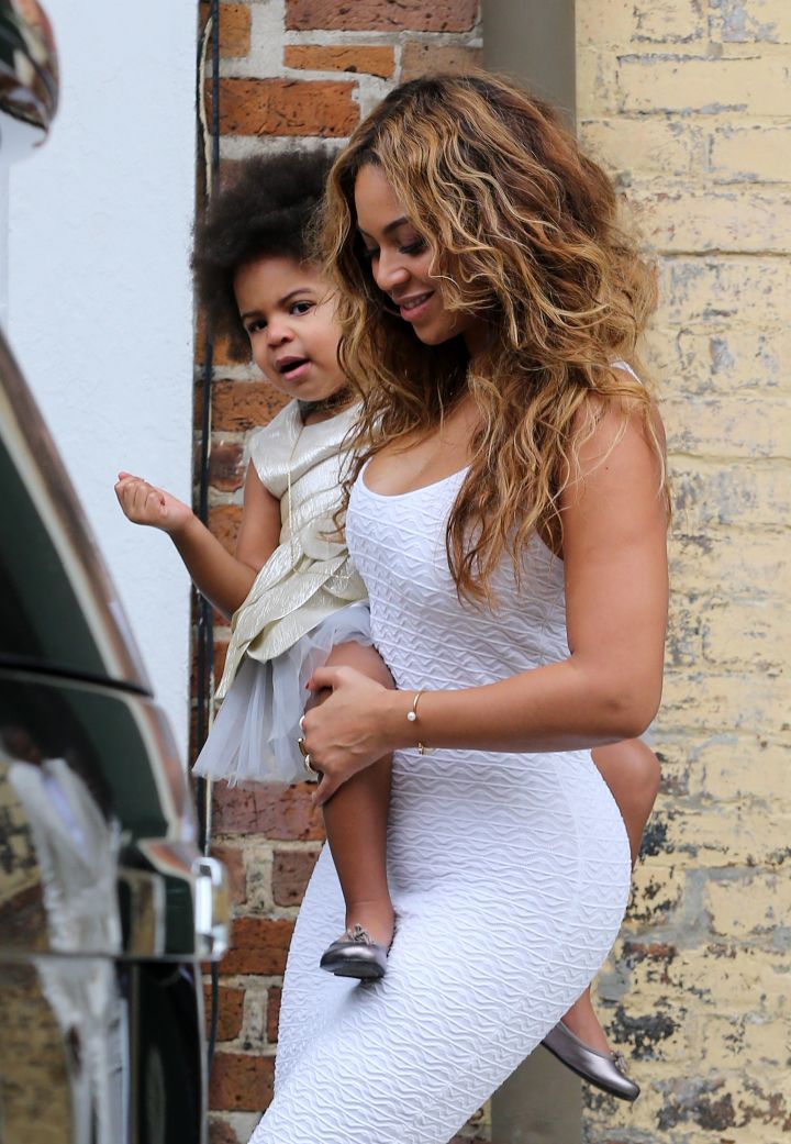 Beyonce and daughter Blue Ivy donned in white for Solange’s wedding.