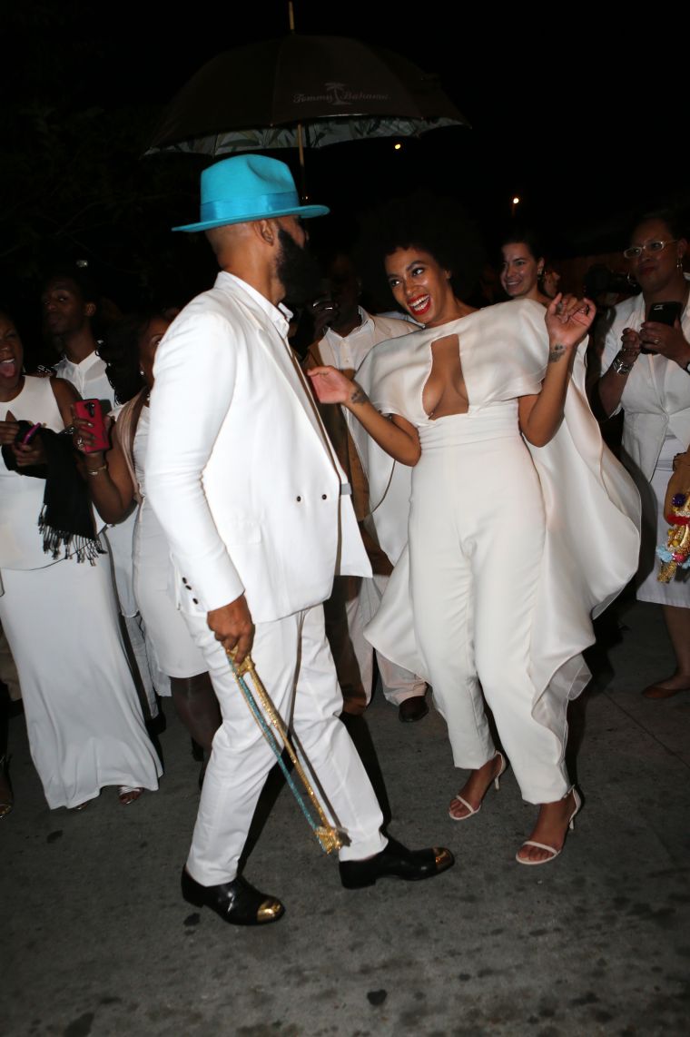Newly wed Solange and Alan Ferguson enjoy post-wedding celebrations.