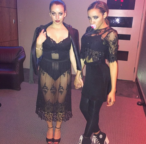 Tinashe and a friend went as Kim K. and North West.