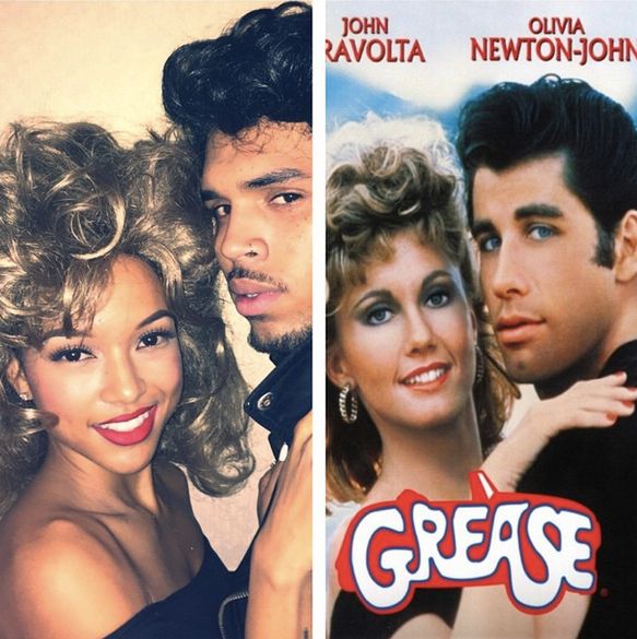 Chris Brown and Karrueche dive into the ‘Grease’ classic.