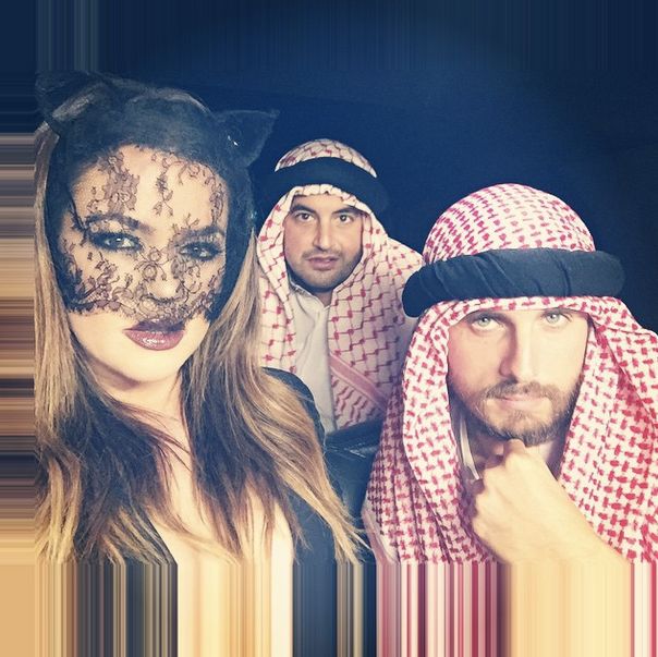 Khloe Kardashian and Scott Disick show off their costumes.