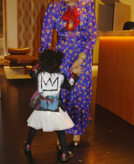 Peep this adorable painted leather jacket made especially for Bey and Jay’s little Picasso baby by Ron Bass.